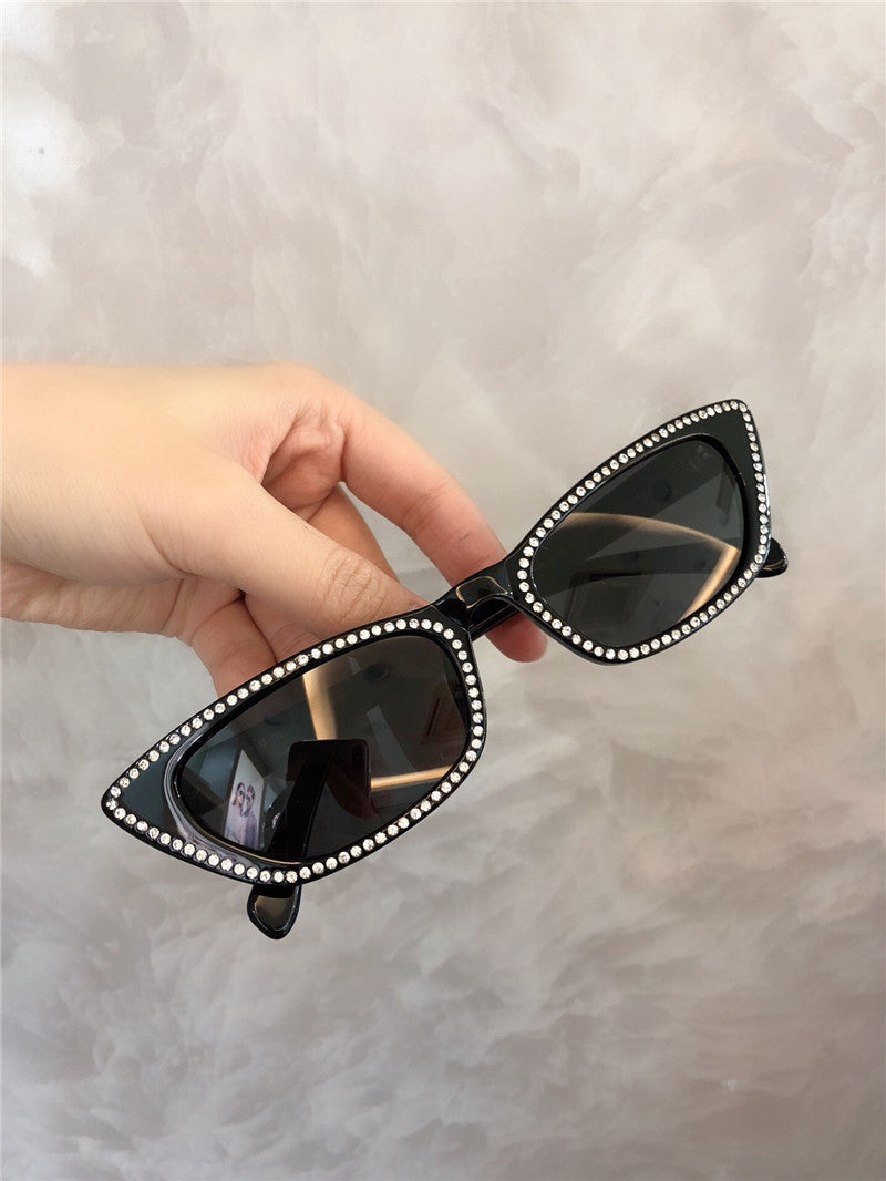 Miu Miu 10Us 1415O0 - Óculos De Sol Gatinho Preto Strass