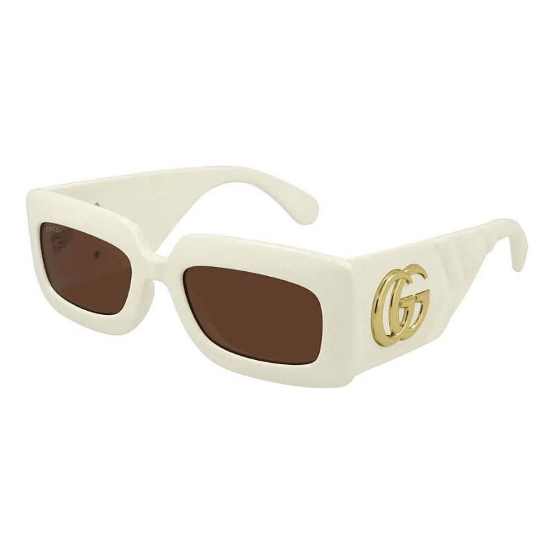 Óculos de Sol Gucci GG0811S 002 Creme Bege Feminino Retangular