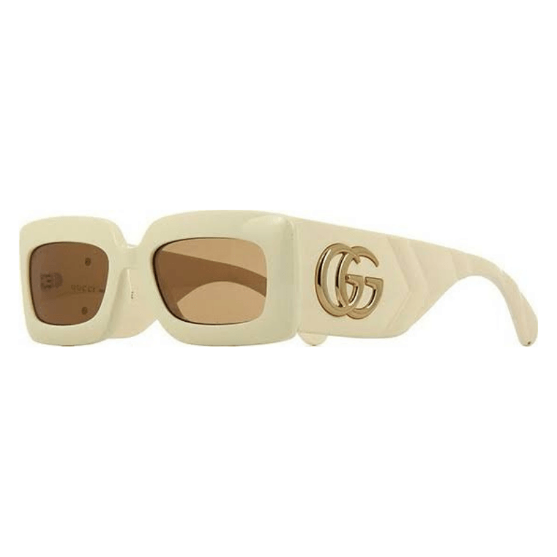 Óculos de Sol Gucci GG0811S 002 Creme Bege Feminino Retangular